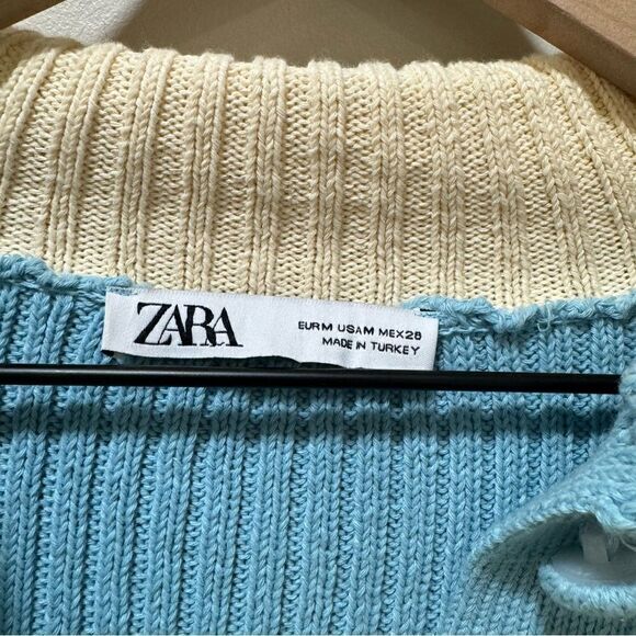 ZARA Multicolor Striped Rib Knit Cardigan sz M - Picture 4 of 6